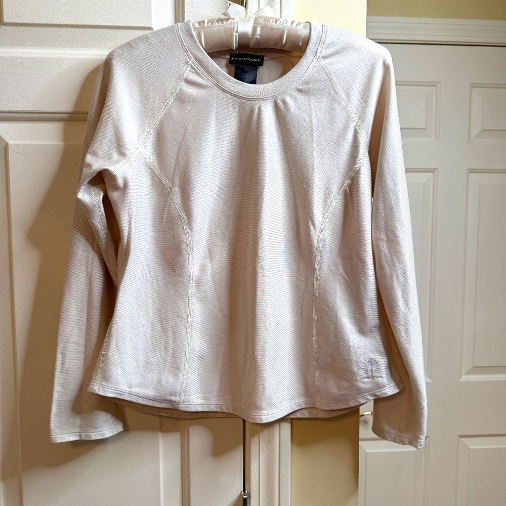 Snow Angel, Large, Cream, Thermal Ski t-shirt